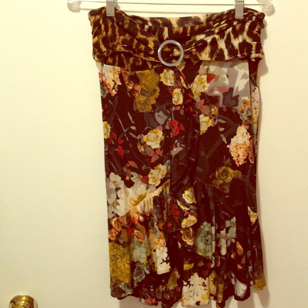 Just Cavalli  flower leopard skirt size 42 (6-8)